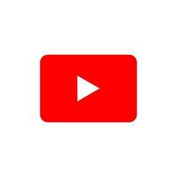 logotipo de youtube en color rojo para el botón de reproducción vector