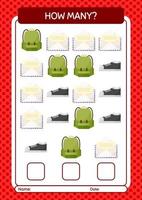 How many counting game with summer icon. worksheet for preschool kids, kids activity sheet vector