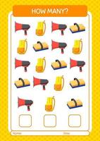 How many counting game with summer icon. worksheet for preschool kids, kids activity sheet vector