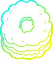 cold gradient line drawing cartoon biscuit vector