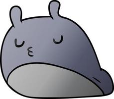 gradient cartoon kawaii fat cute slug vector