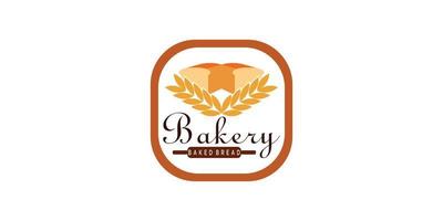 bakery logo template with creative concept vector