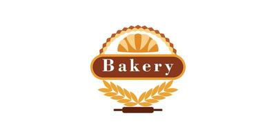 bakery logo template with creative concept vector
