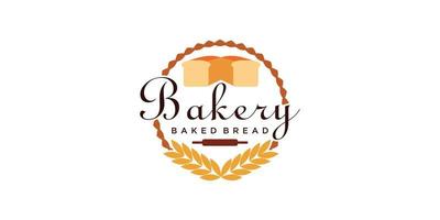 bakery logo template with creative concept vector