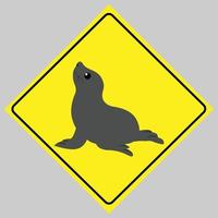 The sign and symbol indicates the area of the seal isolated on yellow background. vector