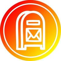 mail box circular in hot gradient spectrum vector