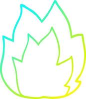 cold gradient line drawing cartoon fire explosion vector