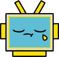 cute cartoon robot head vector