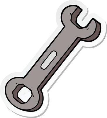 sticker of a cartoon spanner