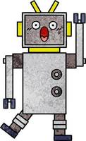 robot de dibujos animados de textura grunge retro vector