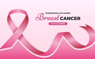 Realistic Breast Cancer Awareness Month Banner Template vector