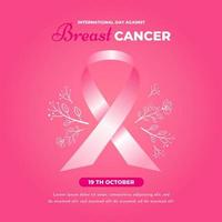 Breast Cancer Awareness Month Greeting Support Card vector