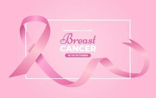 Realistic Breast Cancer Awareness Month Banner Template vector