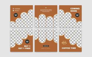 Social Media Post Template for Coffee Shop vector