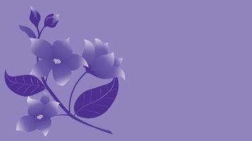 A bunch of purple tone flowers isolated on background. vector