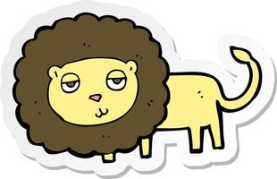 sticker of a cartoon lion vector