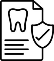 icono de línea de seguro dental vector