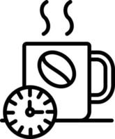 icono de línea de tiempo de café vector