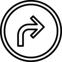 Turn Right Arrow Line Icon vector