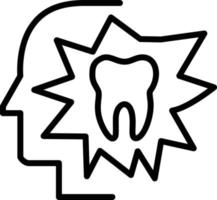Toothache Line Icon vector