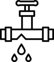 Leaking Pipe Line Icon vector