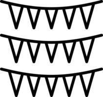 Bunting Line Icon vector