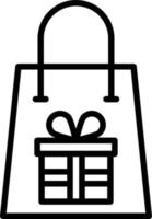 Gift Bag Line Icon vector