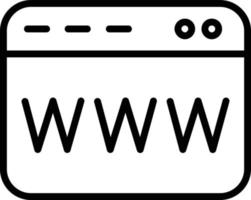 icono de línea www vector
