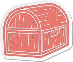 cartoon sticker of a treasure chest vector