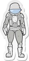 sticker of a cartoon astronaut vector