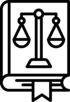 icono de línea de libro de derecho vector