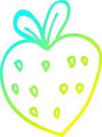 cold gradient line drawing cartoon strawberry fr vector