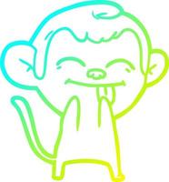 cold gradient line drawing funny cartoon monkey vector