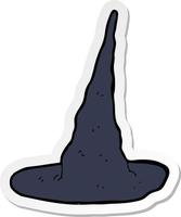 sticker of a cartoon spooky witch hat vector