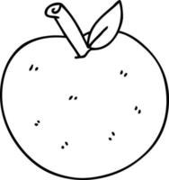 dibujo de línea peculiar manzana de dibujos animados vector