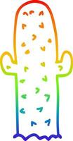 rainbow gradient line drawing cartoon cactus vector