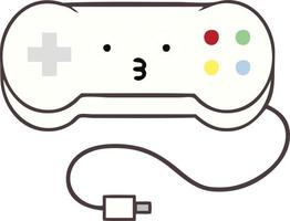 controlador de juego de dibujos animados retro de color plano vector