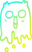 cold gradient line drawing cartoon spooky ghost vector