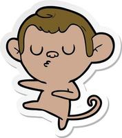 sticker of a cartoon monkey vector