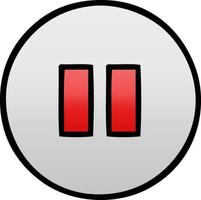 gradient shaded cartoon pause button vector