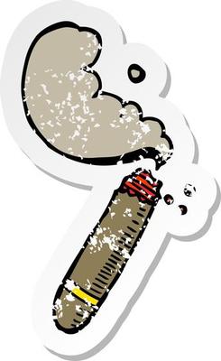 retro distressed sticker of a cartoon cigar