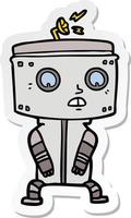 sticker of a cartoon robot vector