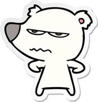 sticker of a angry bear polar cartoon vector