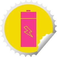 circular peeling sticker cartoon electrical battery vector