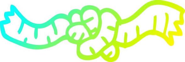 cold gradient line drawing cartoon rope knot vector