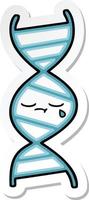 sticker of a cute cartoon DNA strand vector