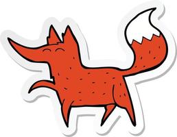 sticker of a cartoon fox vector