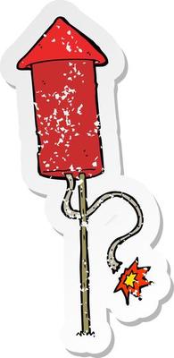 retro distressed sticker of a cartoon firework