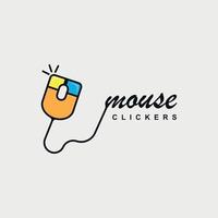 concepto de diseño de logotipo de ratón con coloridos
