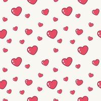 Heart pink seamless pattern, on a white background. Love, Valentine's day. Vector illustration